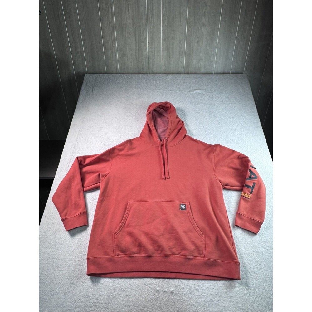 Ariat Rebar Men's XXL Orange Pullover Hoodie Sweatshirt Workwear Activewear
